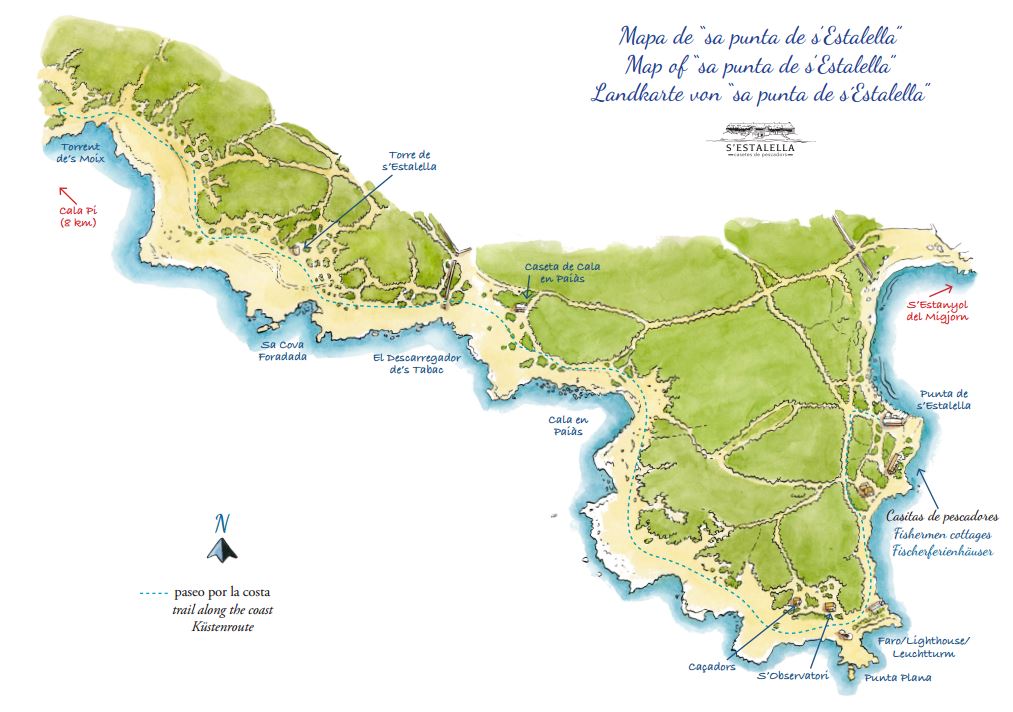 Mapa casitas de pescadores Mallorca